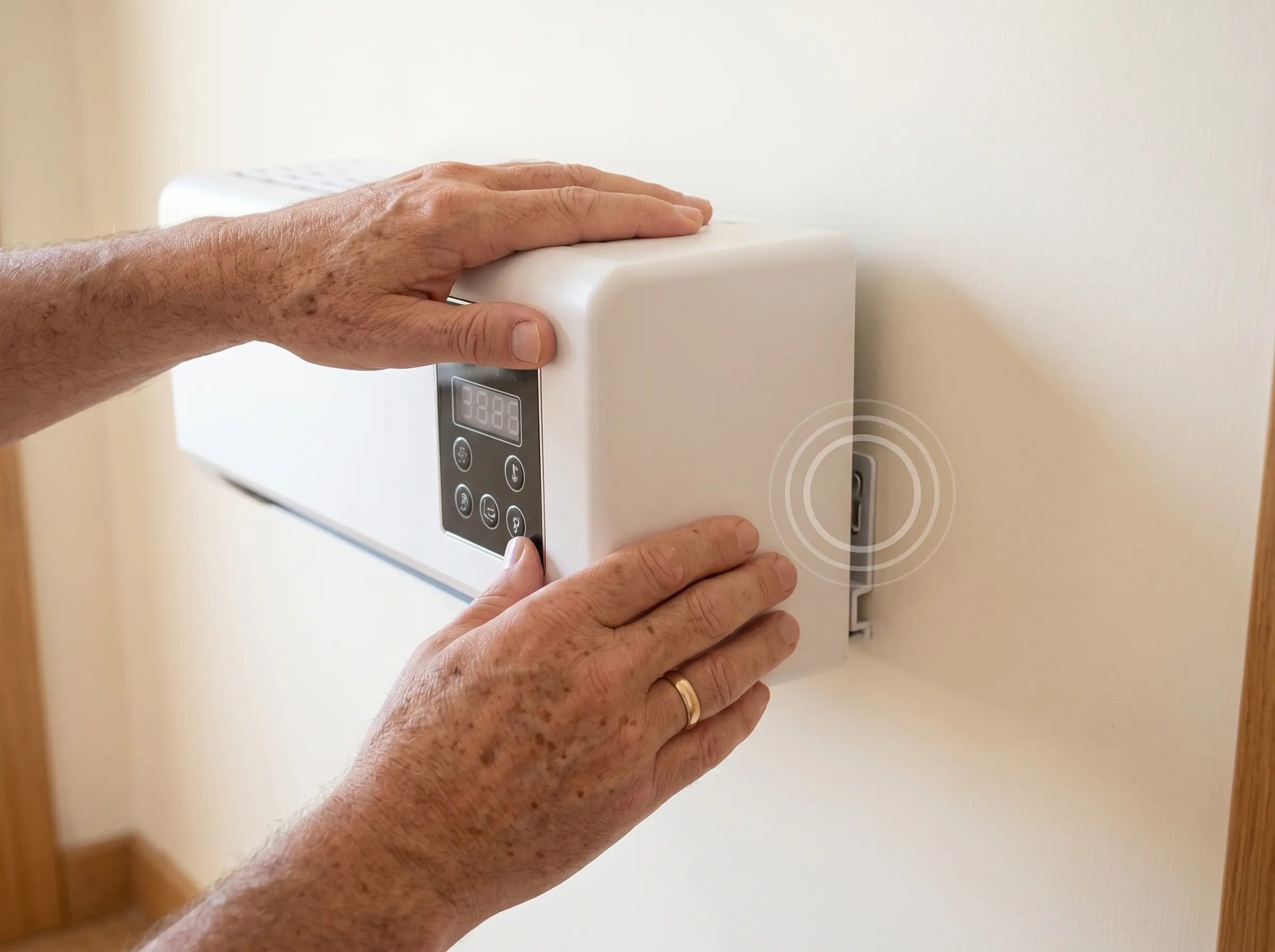 Mounting the CoolCove on the wall &mdash; no drilling, no contractor needed
